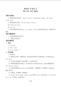 Module 9 Unit 2 She was very happy_学案1