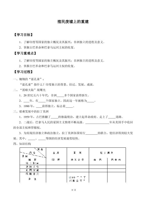 殖民废墟上的重建_学案2