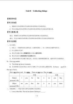 Unit 8  Collecting things_学案4
