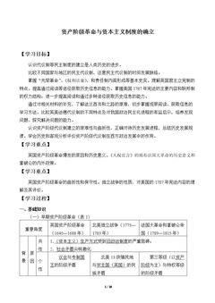资产阶级革命与资本主义制度的确立