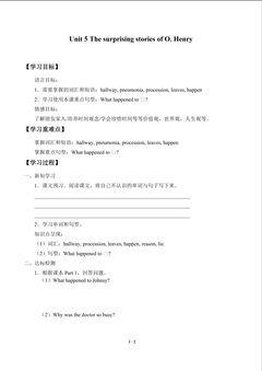 Unit 5 The surprising stories of O. Henry