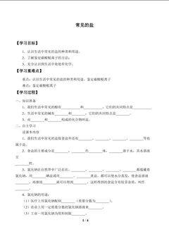 常见的盐_学案1