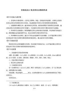 实验活动2  铁及其化合物的性质