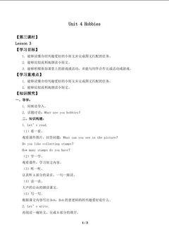 Unit 4 Hobbies Lesson 3_学案1