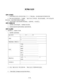 美国独立战争_学案1