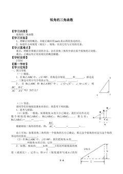 锐角的三角函数_学案1