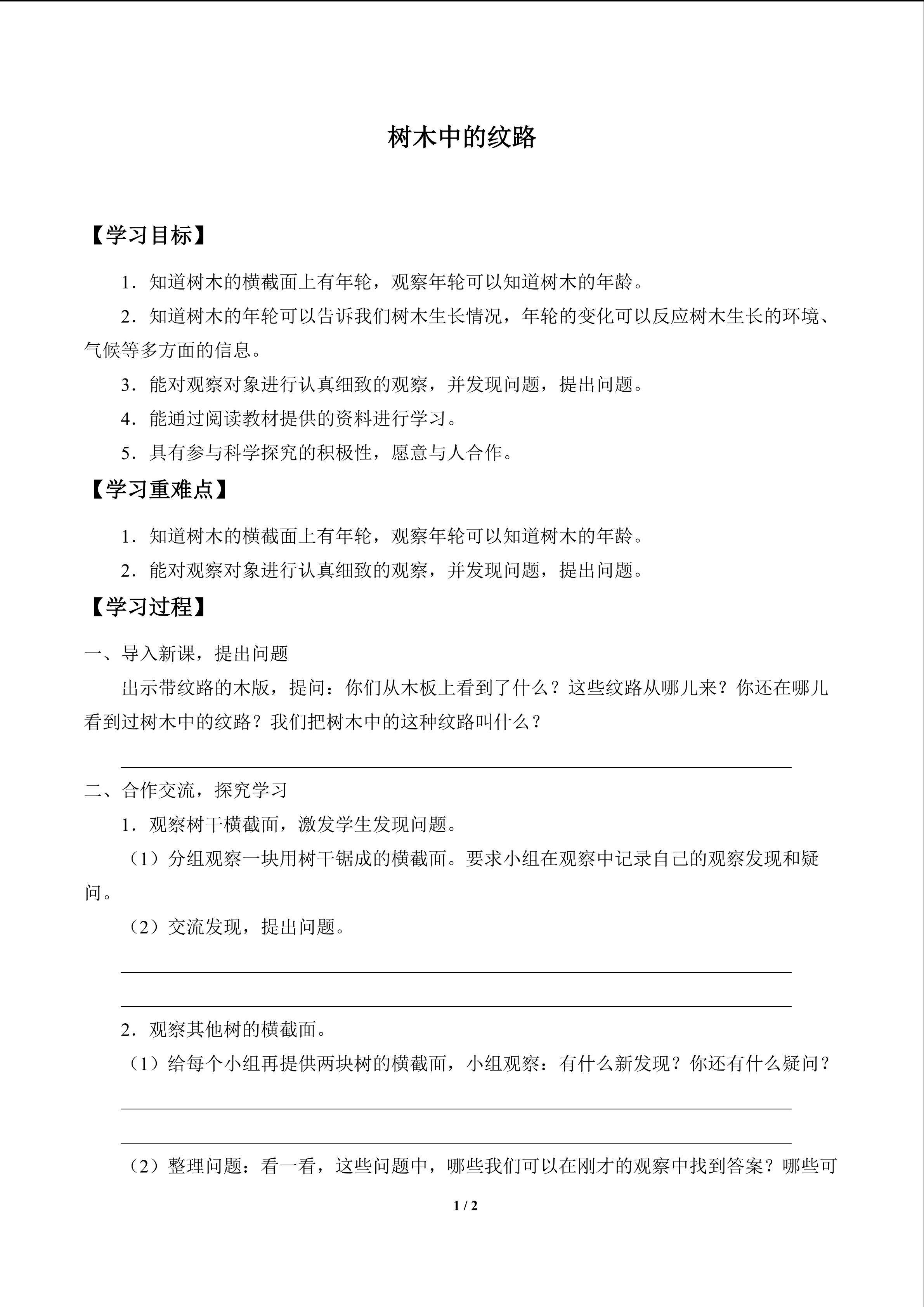 树木中的纹路_学案1