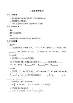 二次函数的概念_学案1