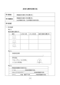 直线与圆的位置关系_学案1