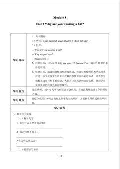 Why are you wearing a hat?_学案1