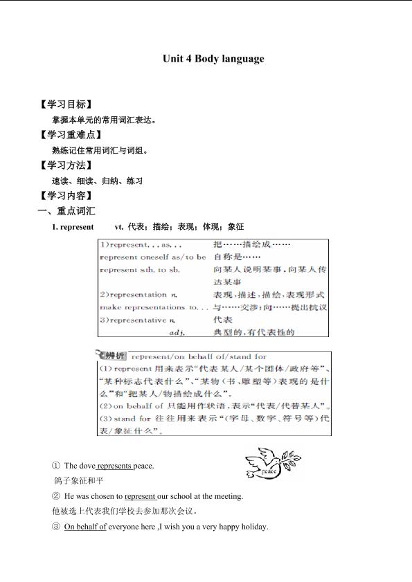 Unit 4 Body language_学案6