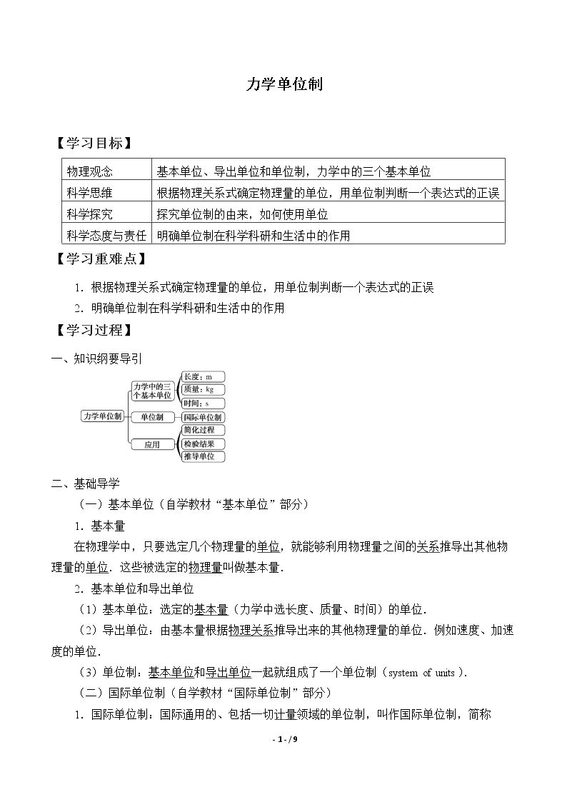 力学单位制