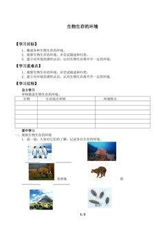 生物生存的环境_学案1