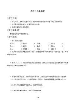 在烈日与暴雨下_学案1