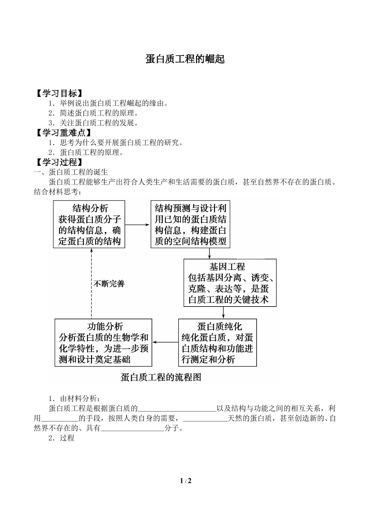 蛋白质工程的崛起_学案2