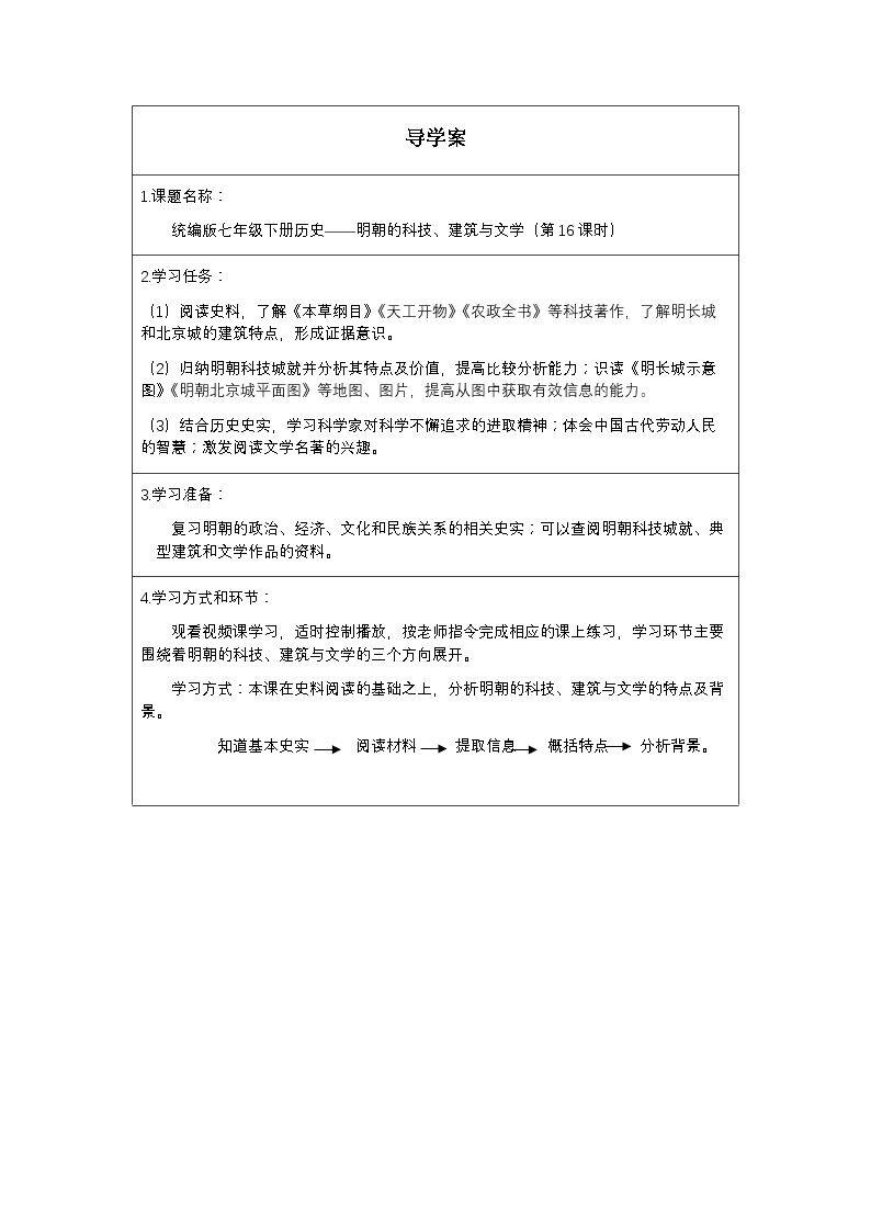 明朝的科技、建筑与文