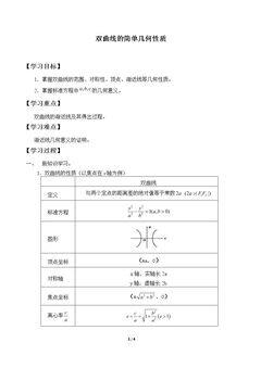 双曲线的简单几何性质