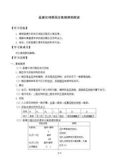 孟德尔对基因分离规律的探索