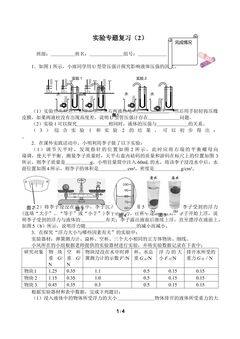 实验专题复习（2）(含答案）精品资源_学案1