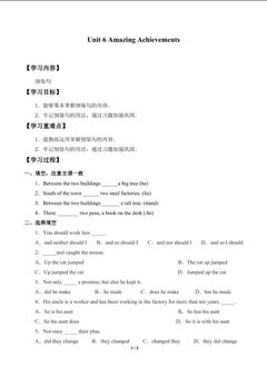 Unit 6 Amazing Achievements_学案8