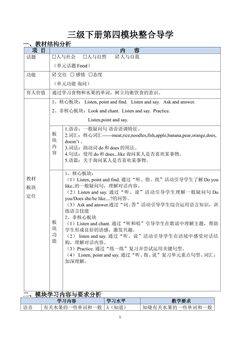 【茂名】新标准三下M4整体导学案 -