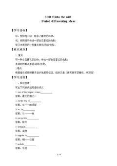 Unit 5 Into the wild-Presenting ideas