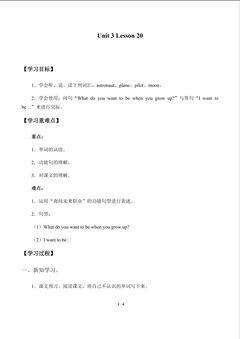 UNIT 3 WHEN I GROW UP..._学案6