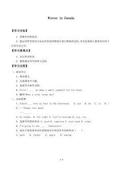 学案-Winter in Canada