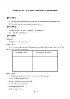 Unit 2 Will books be replaced by the Internet?_学案1