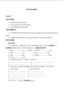 Unit 8 Fashion_学案5