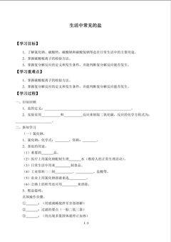 生活中常见的盐_学案1