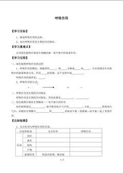 呼吸作用_学案1