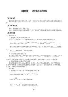 问题探索——求作抛物线的切线