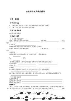 自然界中的碳循环和氧循环_学案1