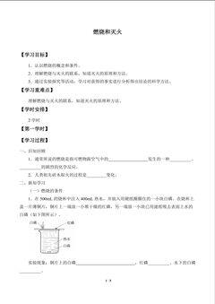 燃烧和灭火_学案1