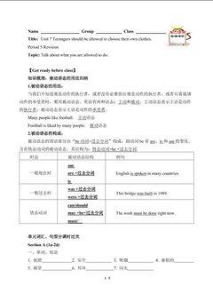 Teenagers should be allowed to choose their own clothes.(含答案) 精品资源_学案1