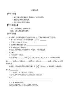 比例线段_学案5