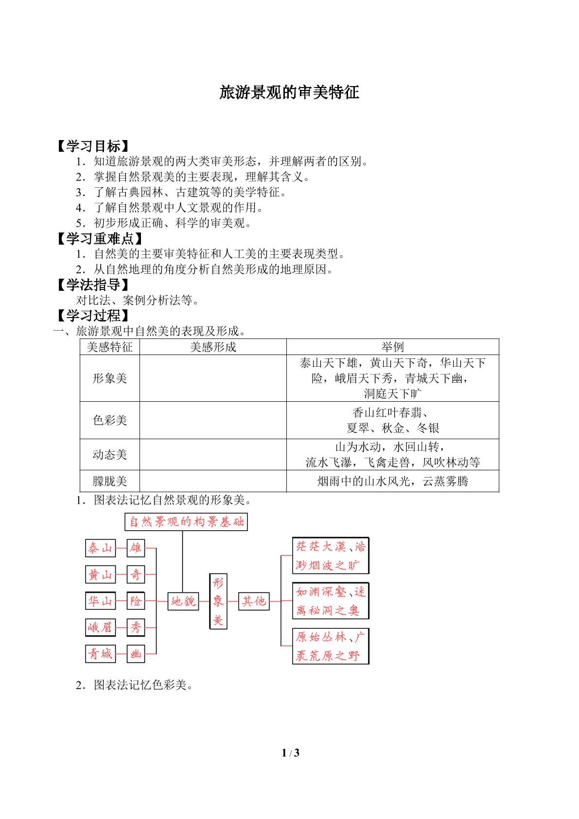 旅游景观的审美特征_学案1