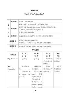 Unit 2 What's he doing？_学案1