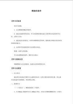 燃烧的条件_学案1