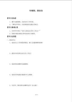 学案-守规则、保安全