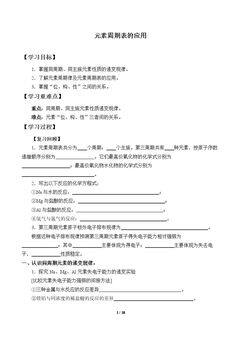 元素周期表的应用