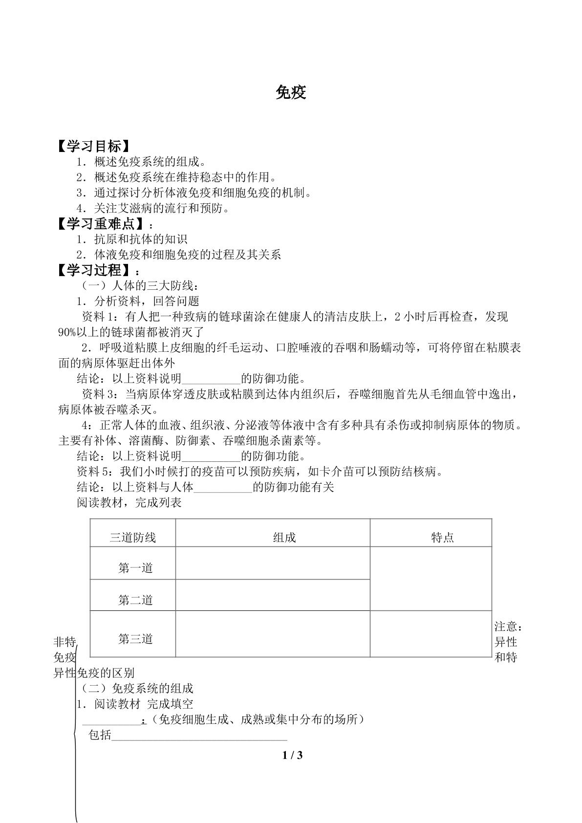 免疫_学案1