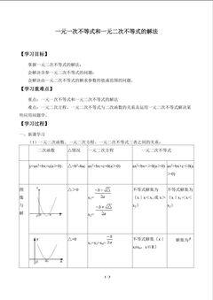 一元一次不等式和一元二次不等式的解法