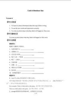 Unit 6 Outdoor fun_学案6