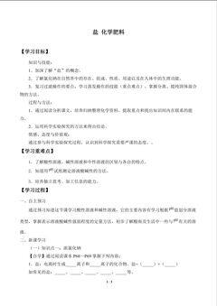 盐 化学肥料_学案1