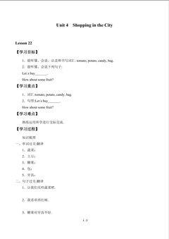 Unit 4  Shopping in the City_学案4