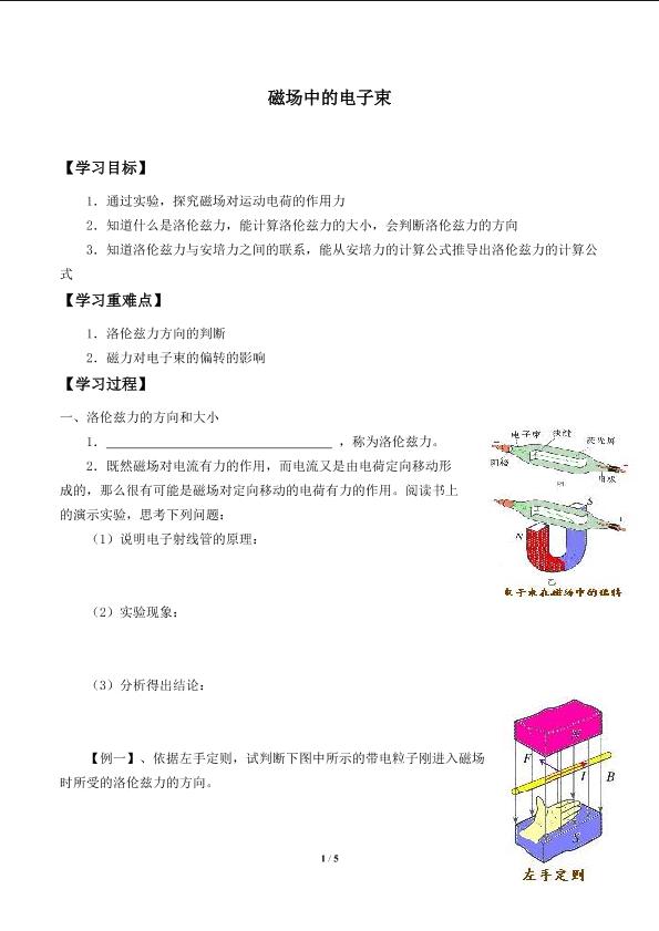 磁场中的电子束_学案1