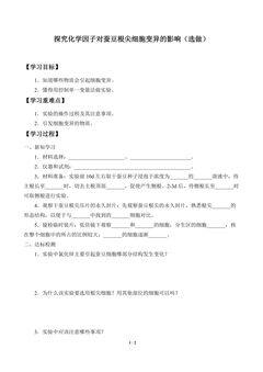 学案-探究化学因子对蚕豆根尖细胞变异的影响(选做)