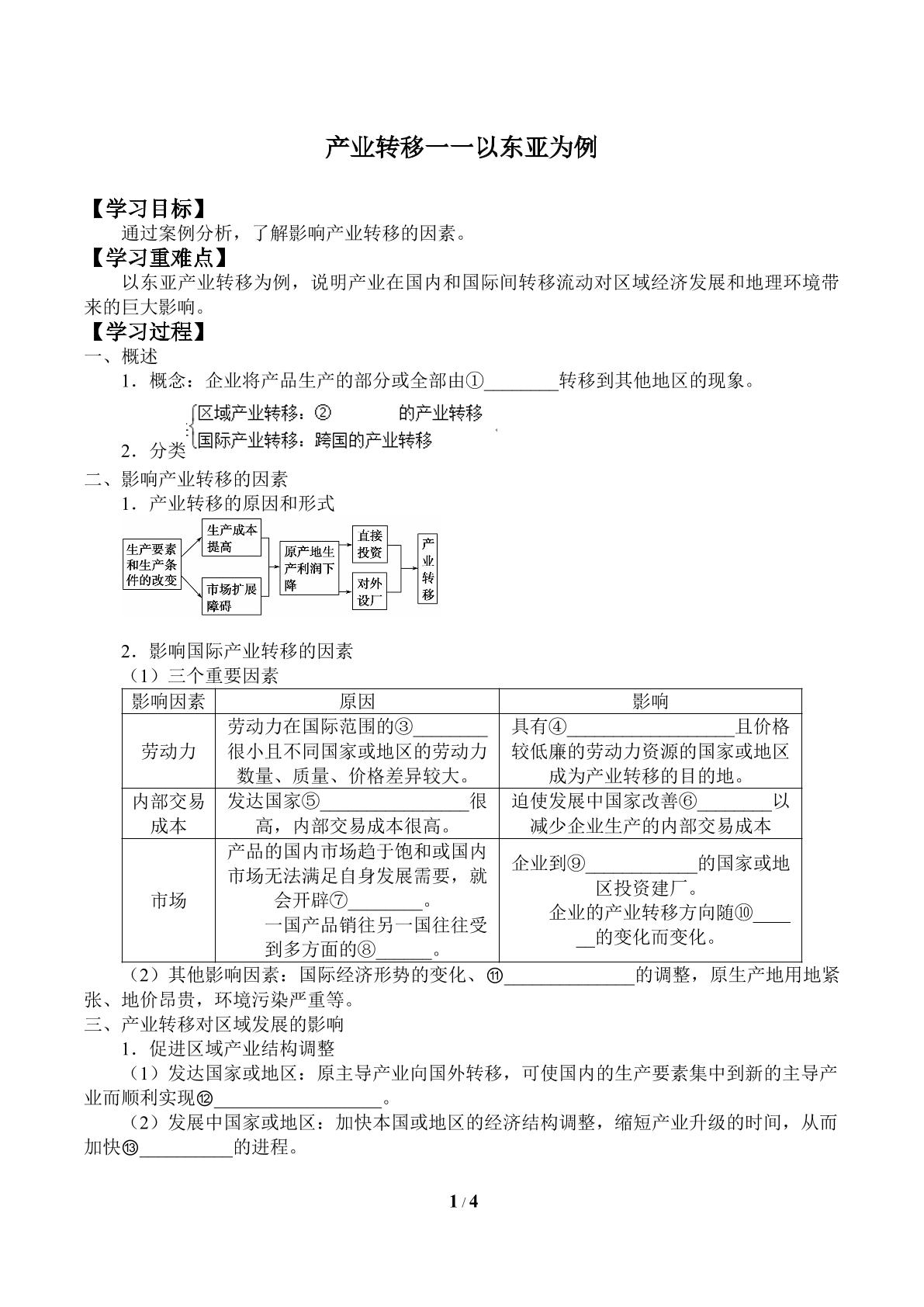 产业转移——以东亚为例_学案1